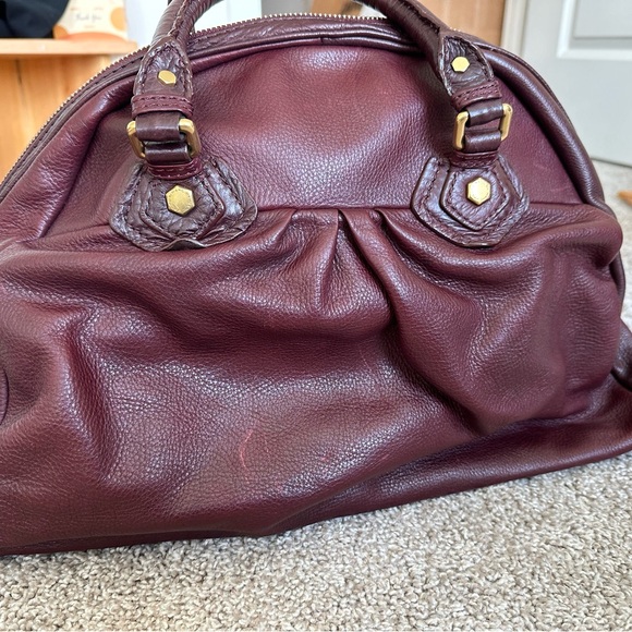 Marc By Marc Jacobs Maroon Leather Bowling Bag with Gold Hardware - Picture 5 of 10